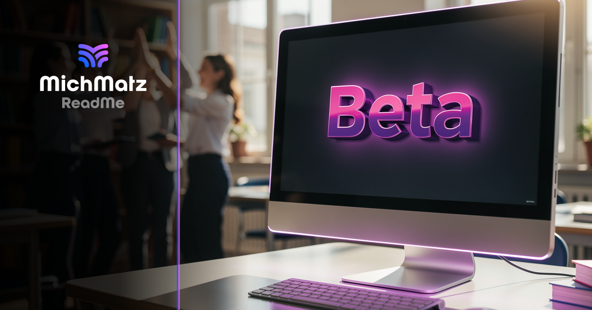 MichMatz ReadMe Beta: Από τον Ιούλιο δωρεάν δοκιμή — Εικόνα-σύμβολο (δημιουργήθηκε με χρήση ΤΝ)